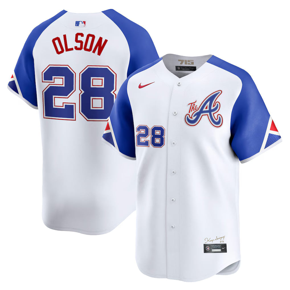 Matt Olson Atlanta Braves City Connect Limited Jersey - White baseball jersey product view 1