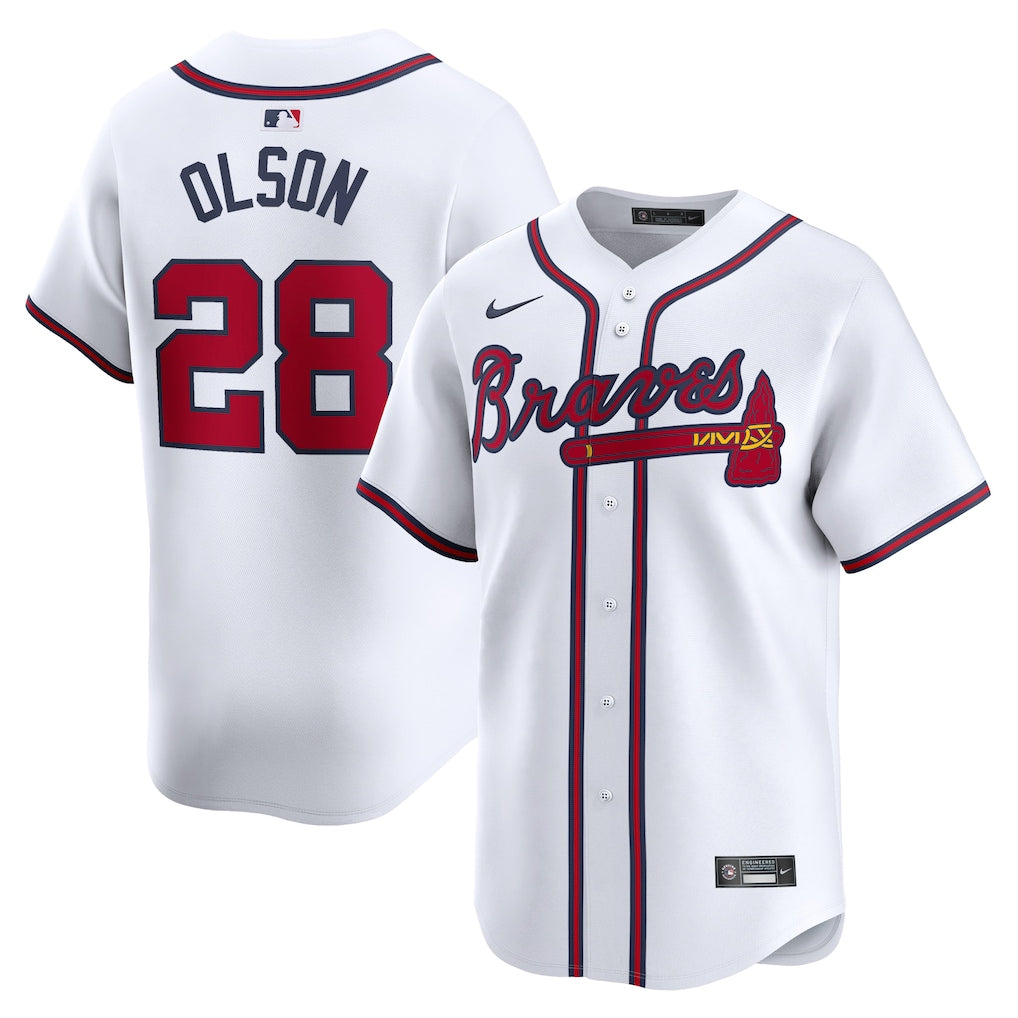 Matt Olson Atlanta Braves Home Limited Player Jersey - White baseball jersey product view 1