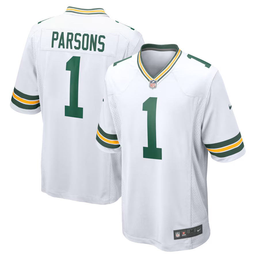 Micah Parsons Green Bay Packers Jersey - White football jersey product view 1