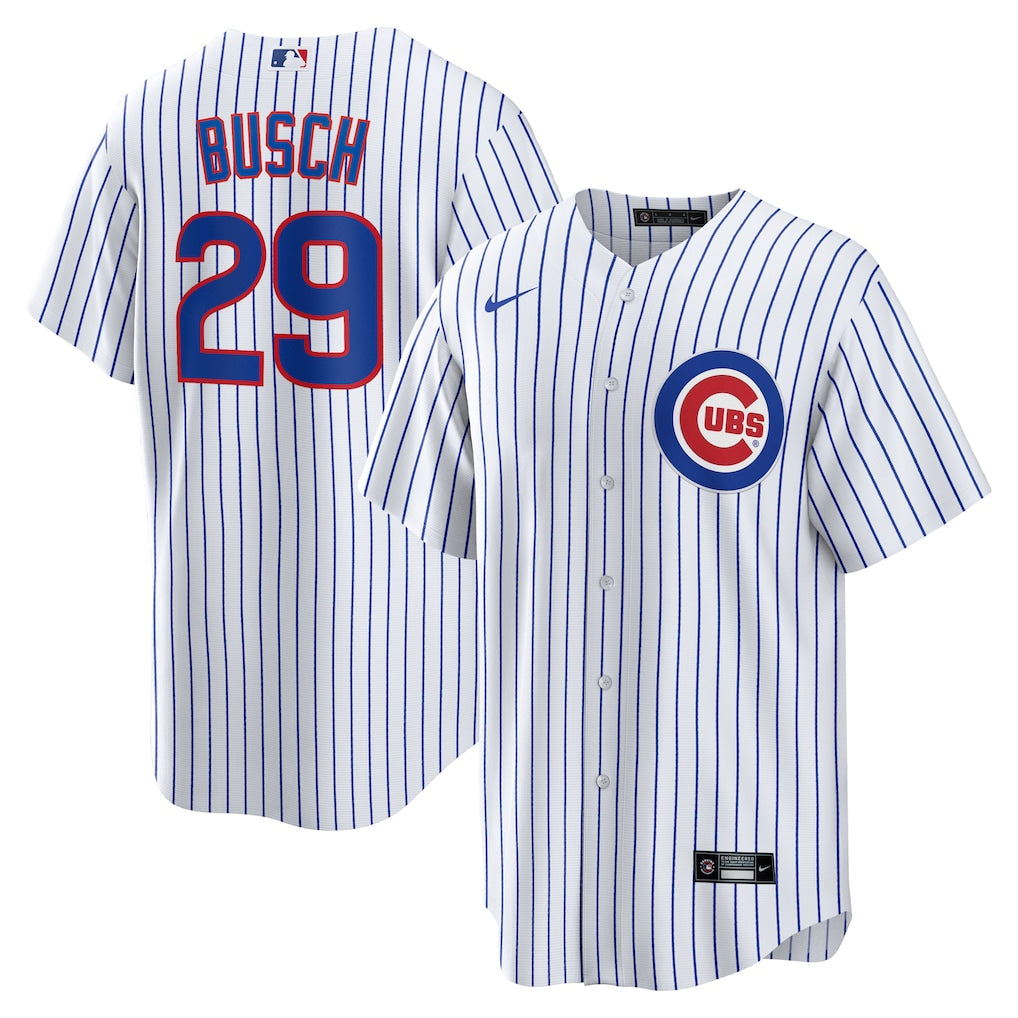 Michael Busch Chicago Cubs Home Jersey - White baseball jersey product view 1