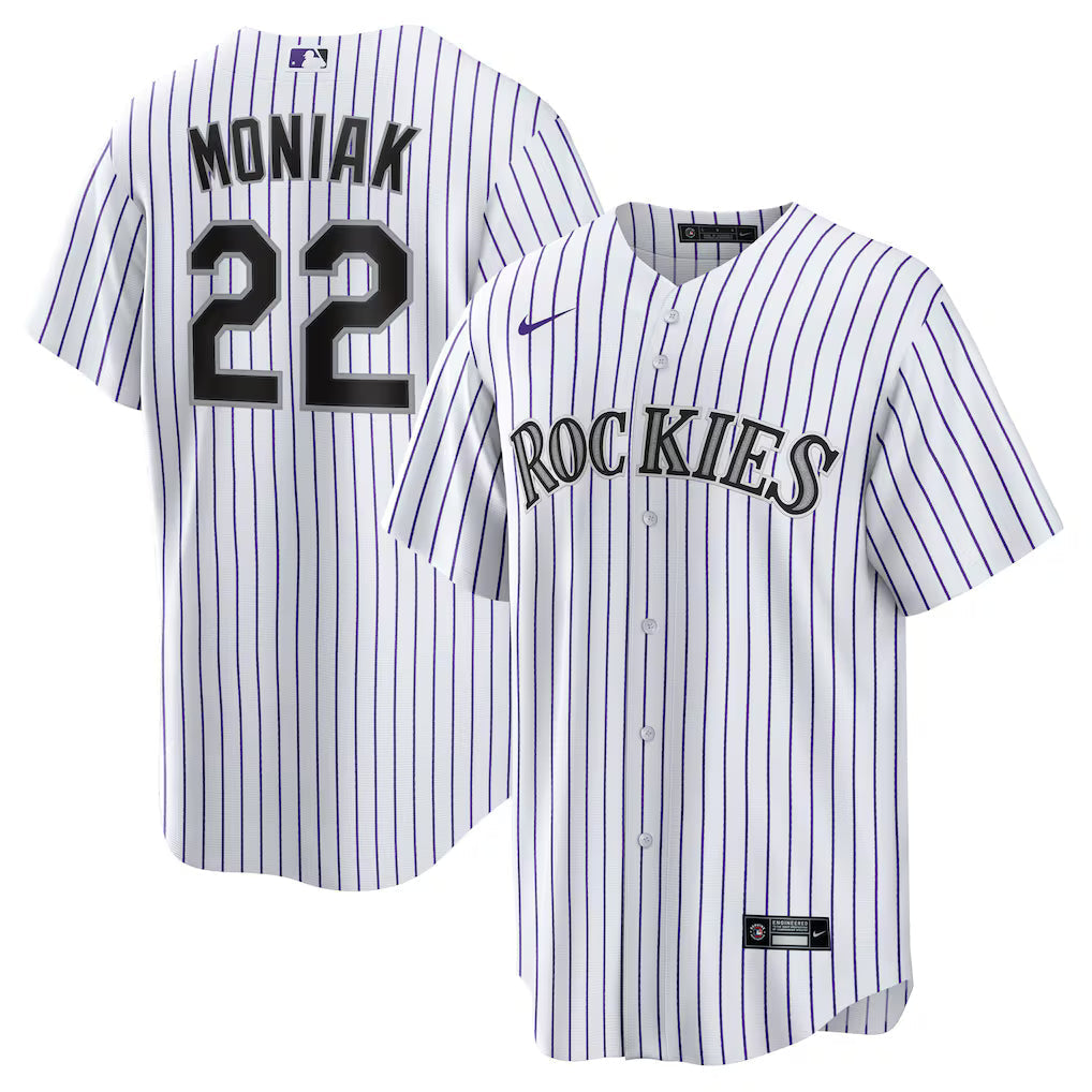 Mickey Moniak Colorado Rockies Home Jersey - White baseball jersey product view 1