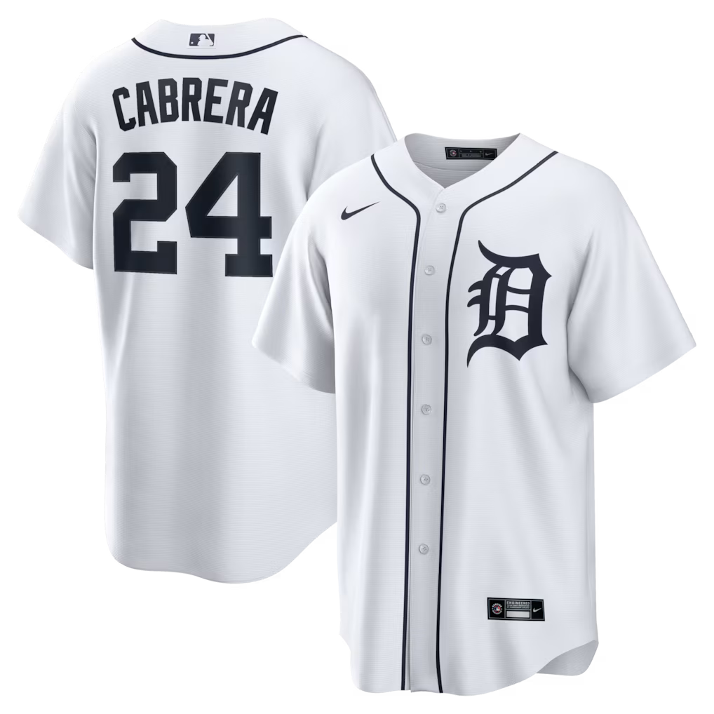 Miguel Cabrera Detroit Tigers Home Retired Player Jersey - White baseball jersey product view 1