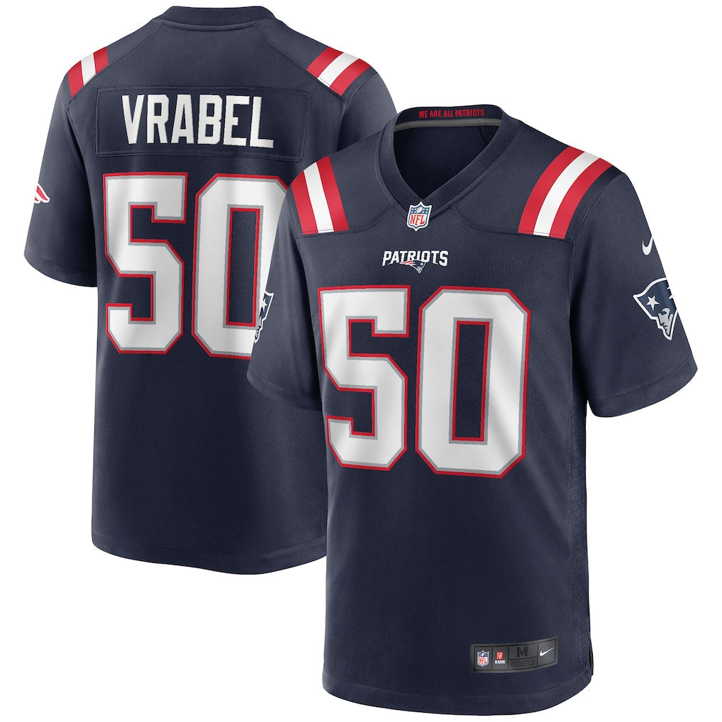 Mike Vrabel New England Patriots Retired Player Jersey - Navy football jersey product view 1