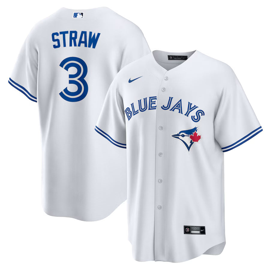 Myles Straw Toronto Blue Jays Home Jersey - White baseball jersey product view 1