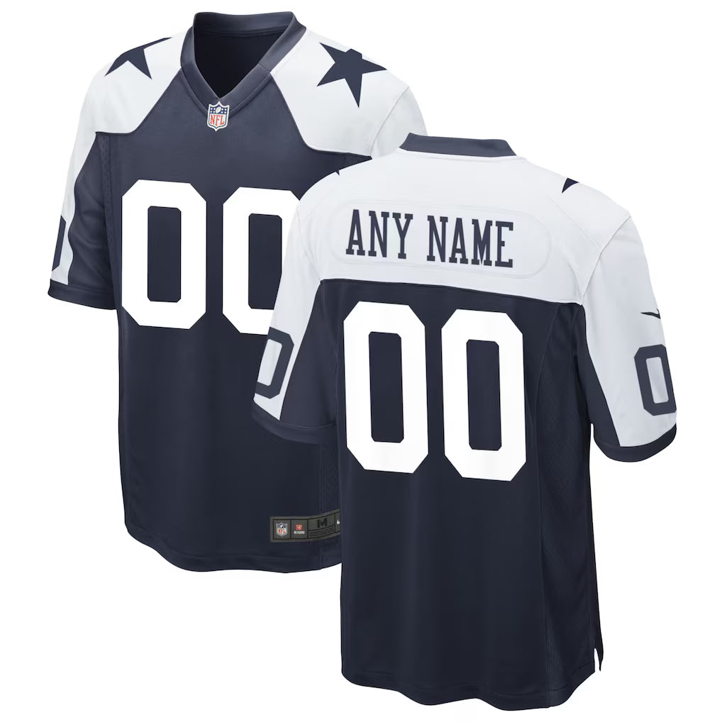 Custom Dallas Cowboys Alternate Jersey - Navy football jersey product view 1