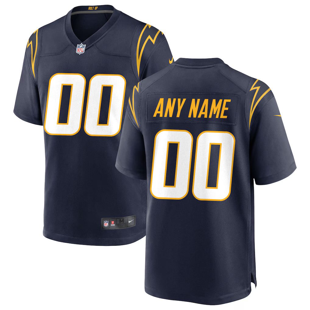 Custom Los Angeles Chargers Jersey - Navy football jersey product view 1