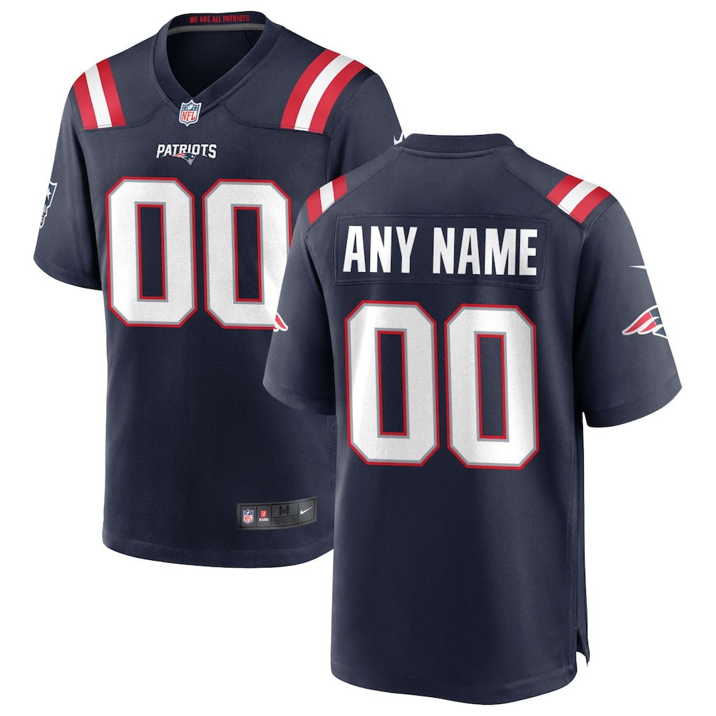 Custom New England Patriots Jersey - Navy football jersey product view 1