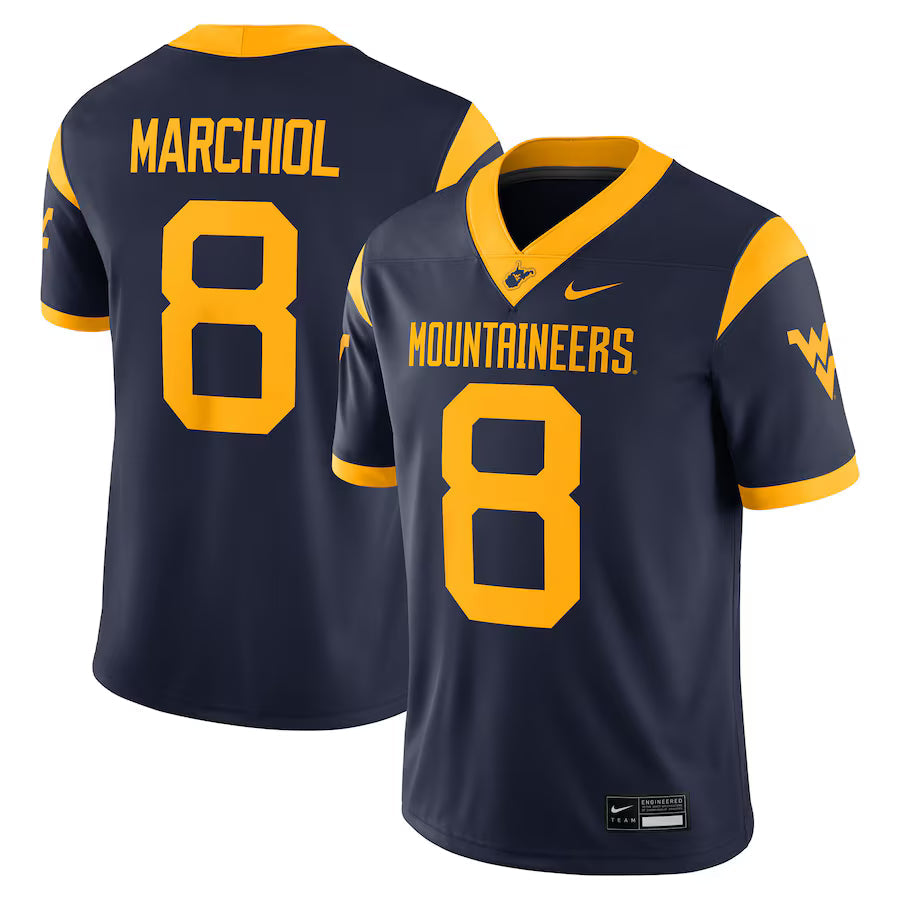 Nicco Marchiol West Virginia Mountaineers Jersey - Navy sports jersey product view 1