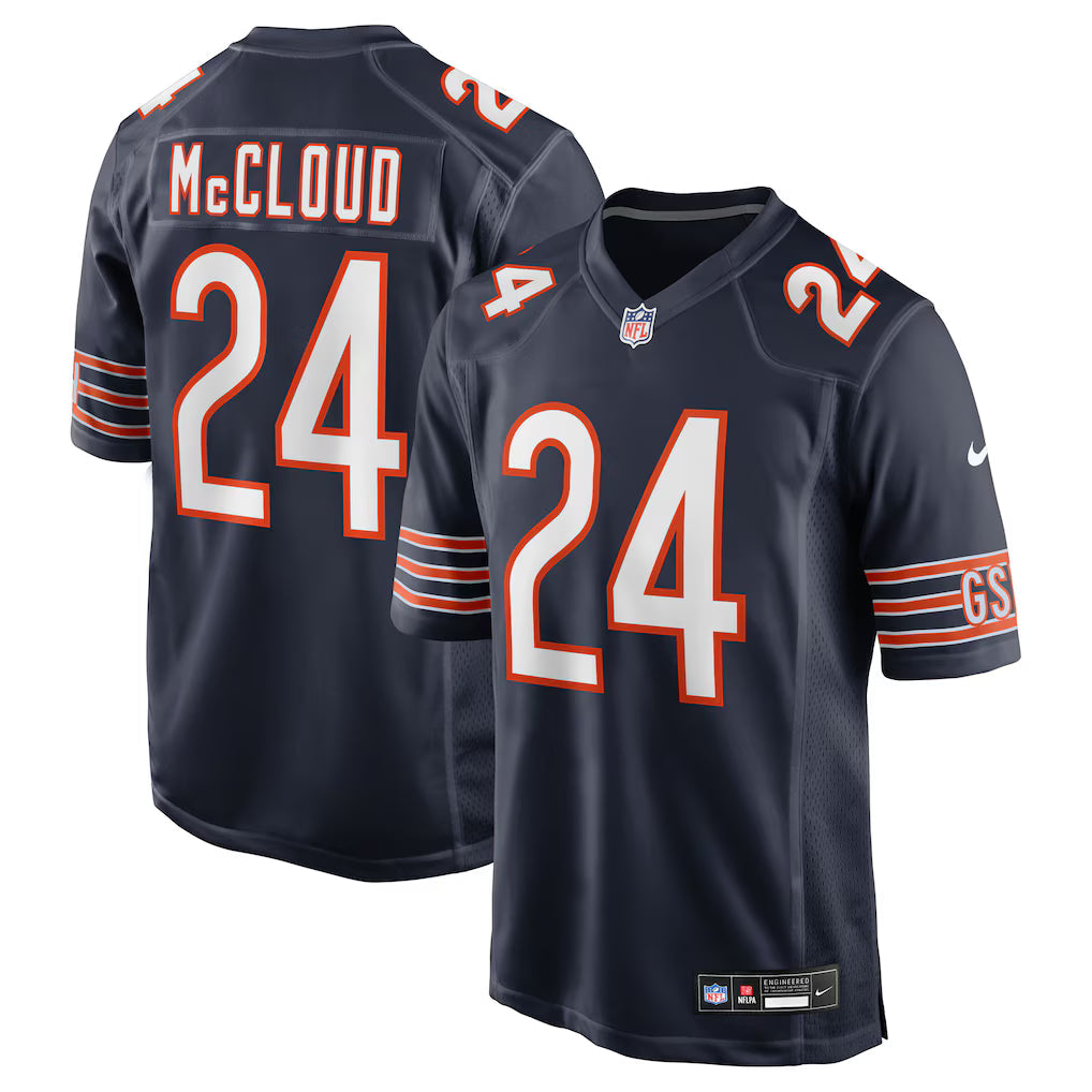 Nick McCloud Chicago Bears Jersey - Navy football jersey product view 1