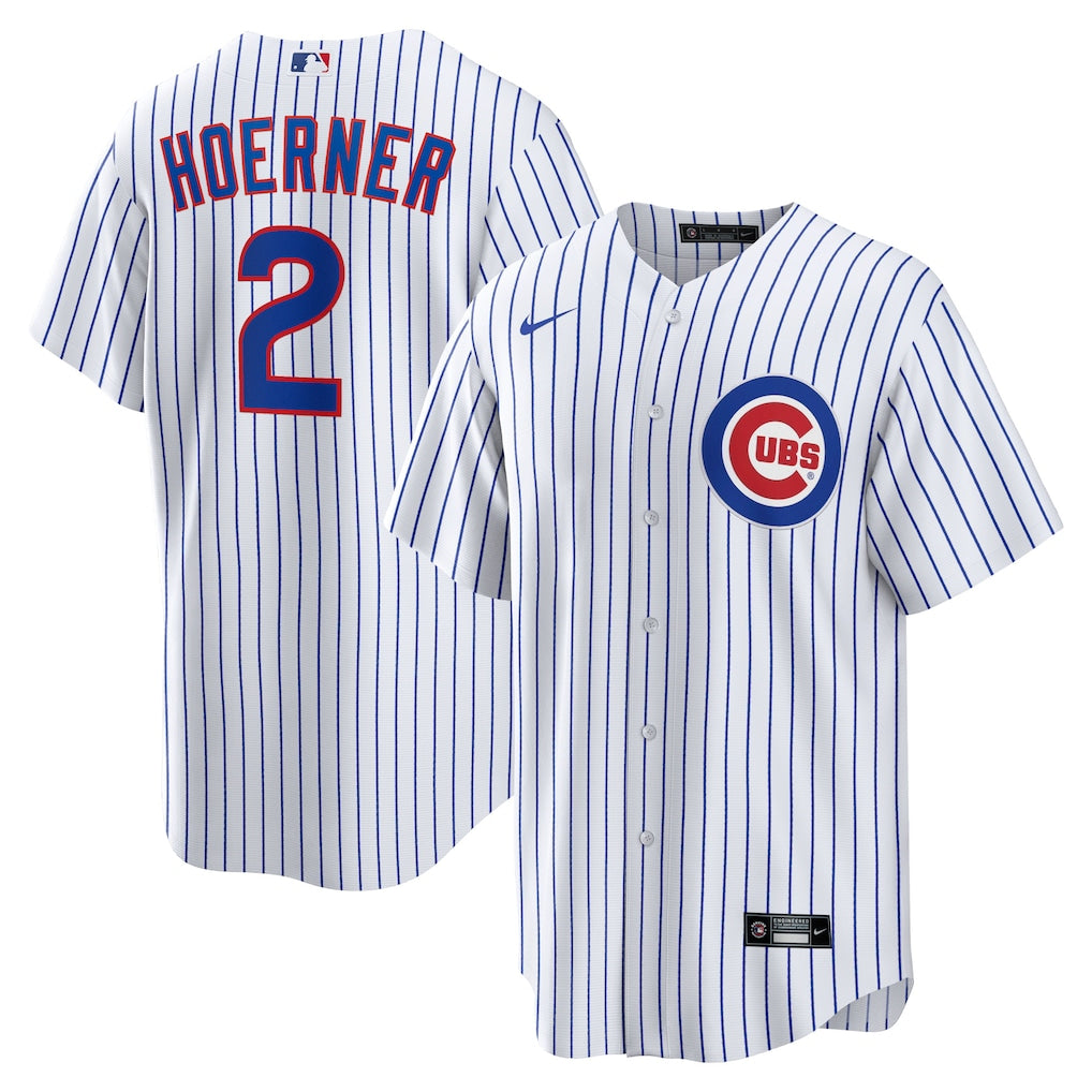 Nico Hoerner Chicago Cubs Jersey - White baseball jersey product view 1