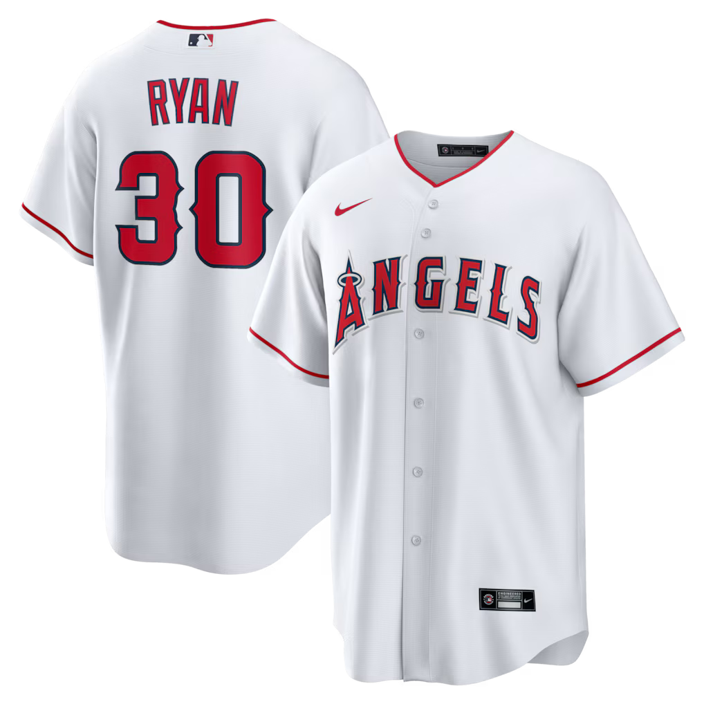 Nolan Ryan Los Angeles Angels Home Retired Player Jersey - White baseball jersey product view 1