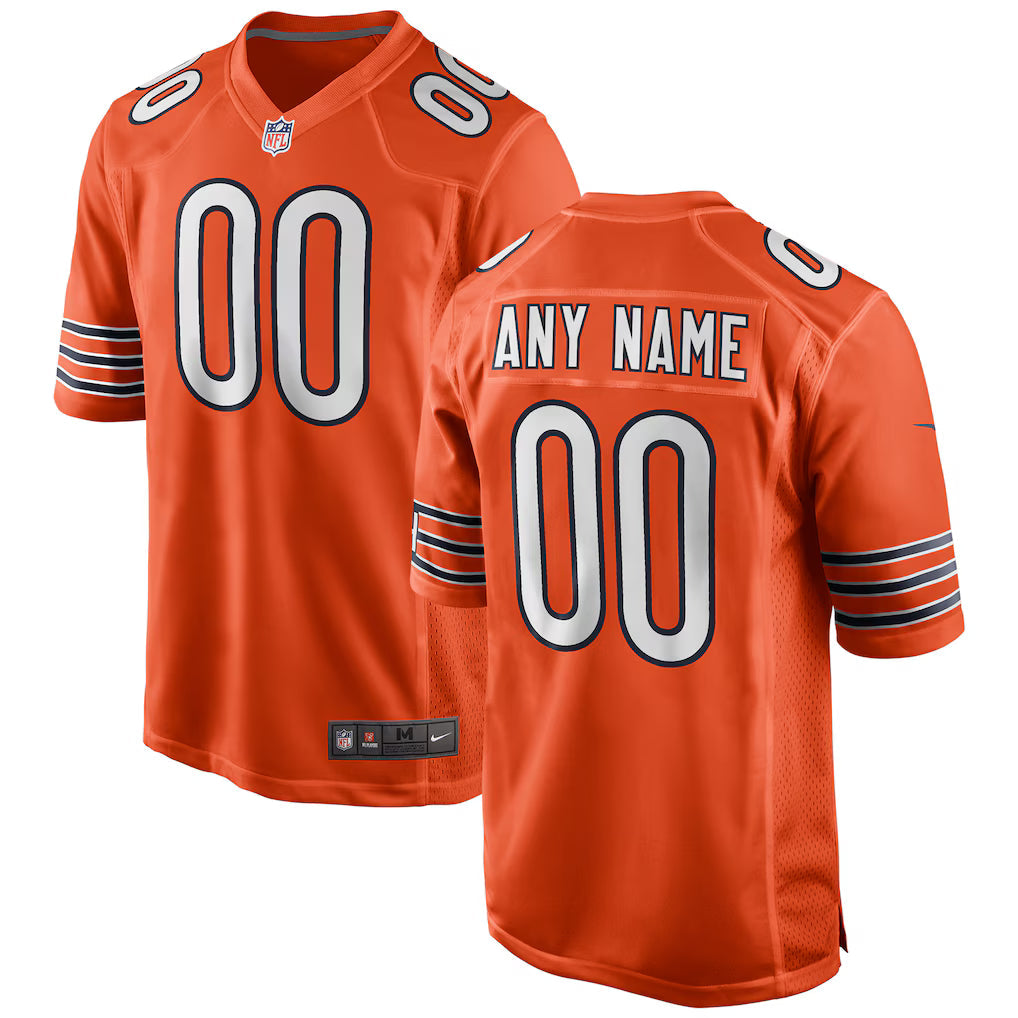 Custom Chicago Bears Alternate Jersey - Orange football jersey product view 1