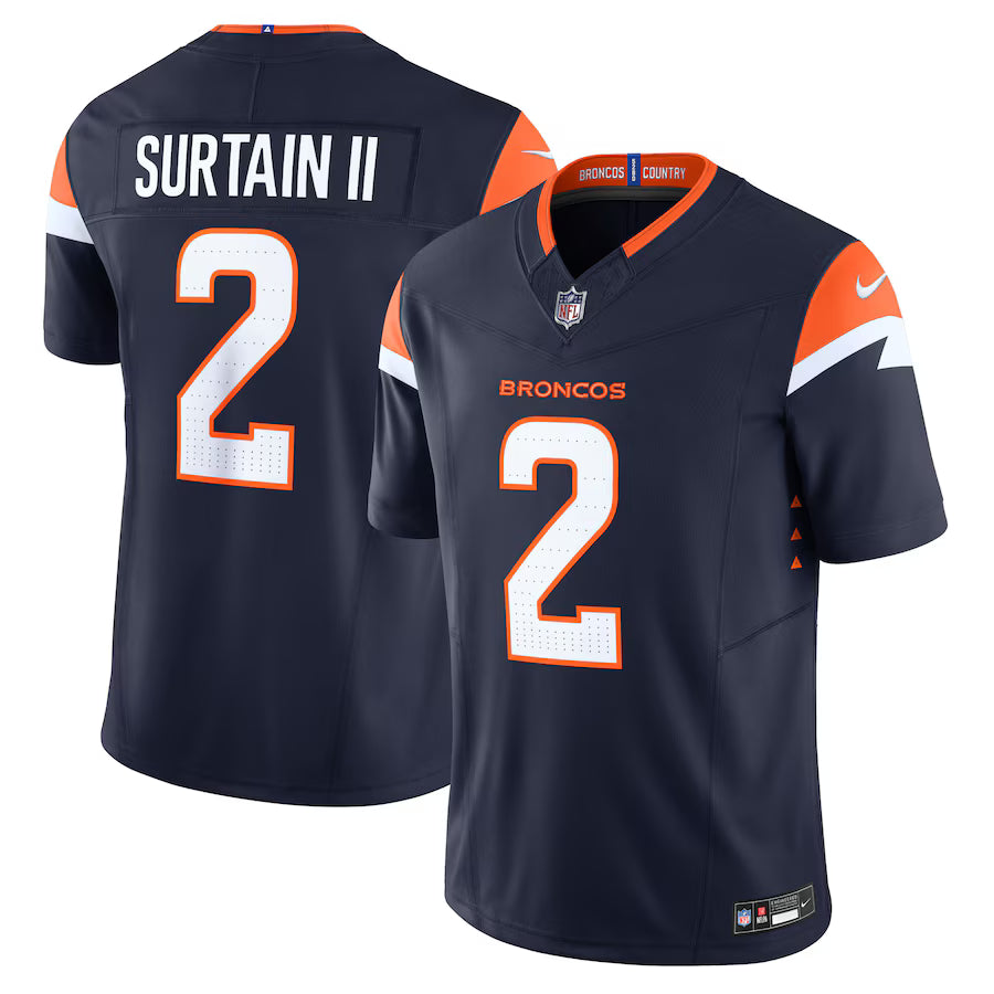 Patrick Surtain II Denver Broncos Mile High Collection Jersey - Navy football jersey product view 1