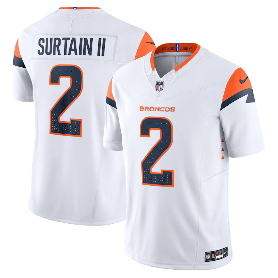 Patrick Surtain II Denver Broncos Mile High Collection Jersey - White football jersey product view 1