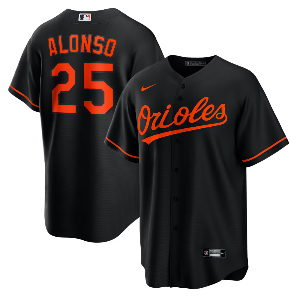 Pete Alonso Baltimore Orioles Alternate Jersey - Black baseball jersey product view 1