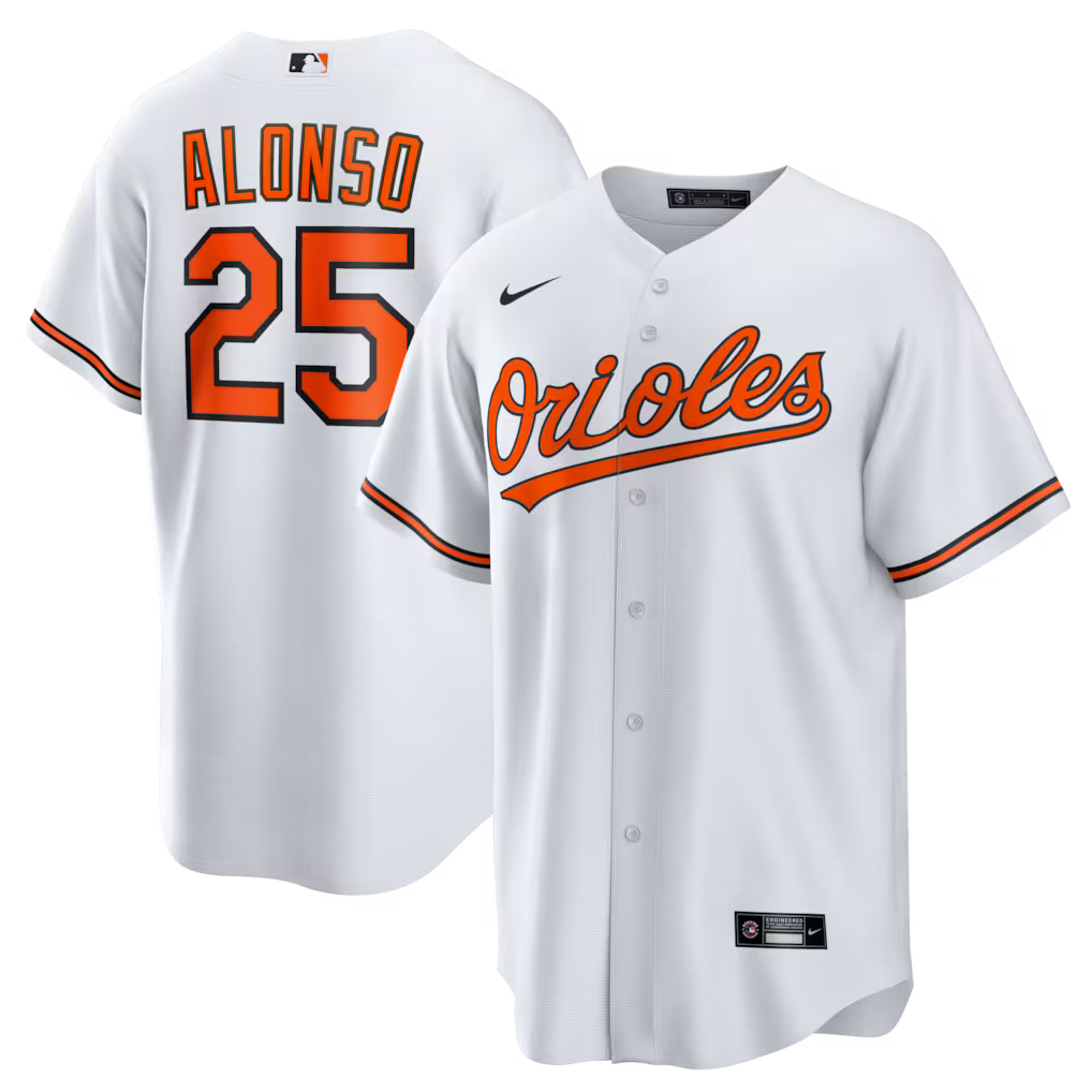 Pete Alonso Baltimore Orioles Home Jersey - White baseball jersey product view 1