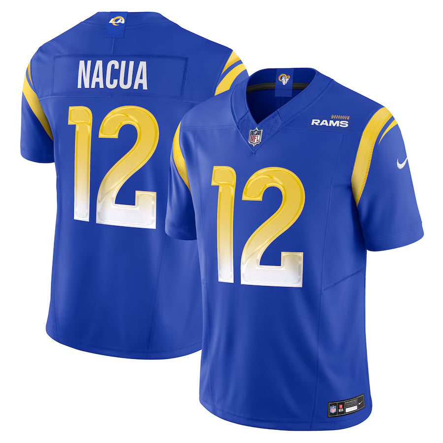 Puka Nacua Los Angeles Rams Jersey - Royal Blue football jersey product view 1