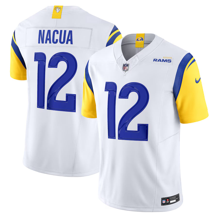 Puka Nacua Los Angeles Rams Jersey - White football jersey product view 1