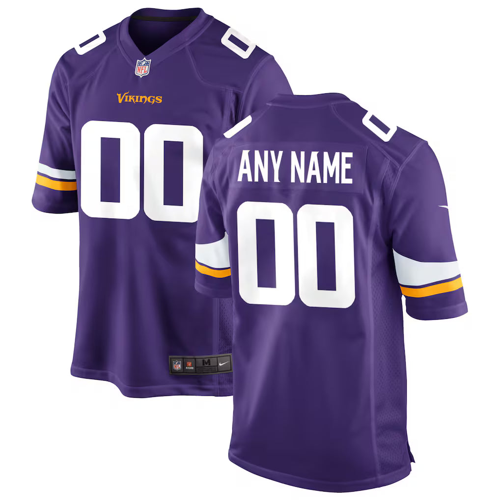 Custom Minnesota Vikings Jersey - Purple football jersey product view 1