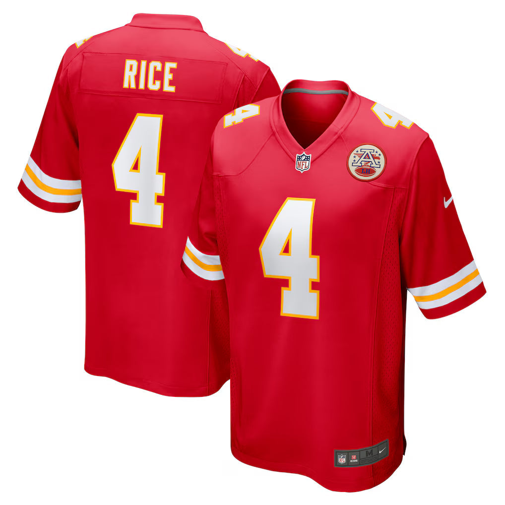 Rashee Rice Kansas City Chiefs Jersey - Red football jersey product view 1