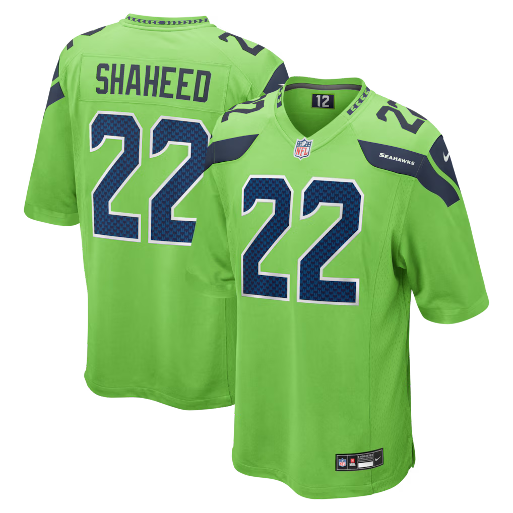 Rashid Shaheed Seattle Seahawks Alternate Jersey - Neon Green football jersey product view 1