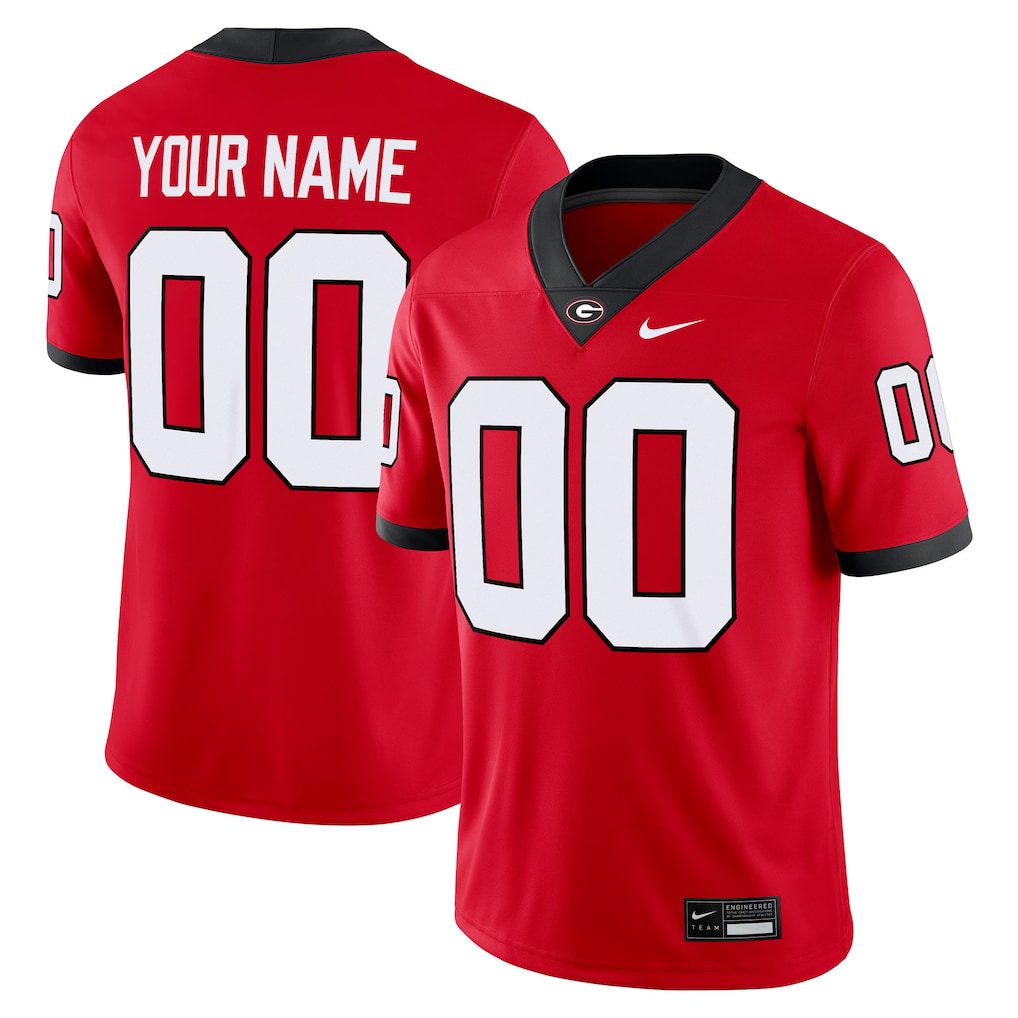 Custom Georgia Bulldogs Jersey - Red sports jersey product view 1