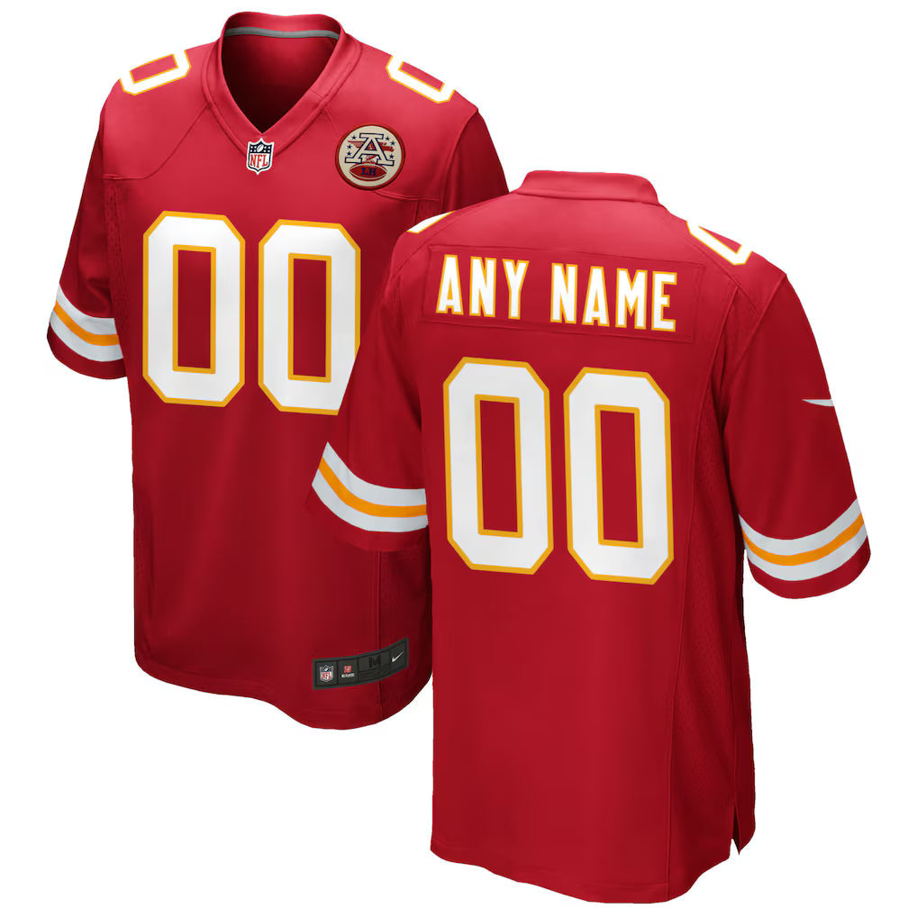 Custom Kansas City Chiefs Jersey - Red football jersey product view 1