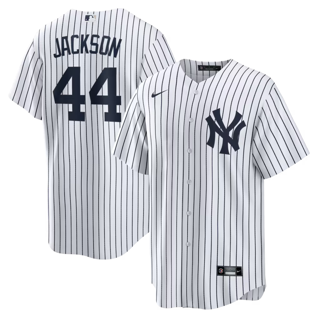Reggie Jackson New York Yankees Home Retired Player Jersey - White baseball jersey product view 1