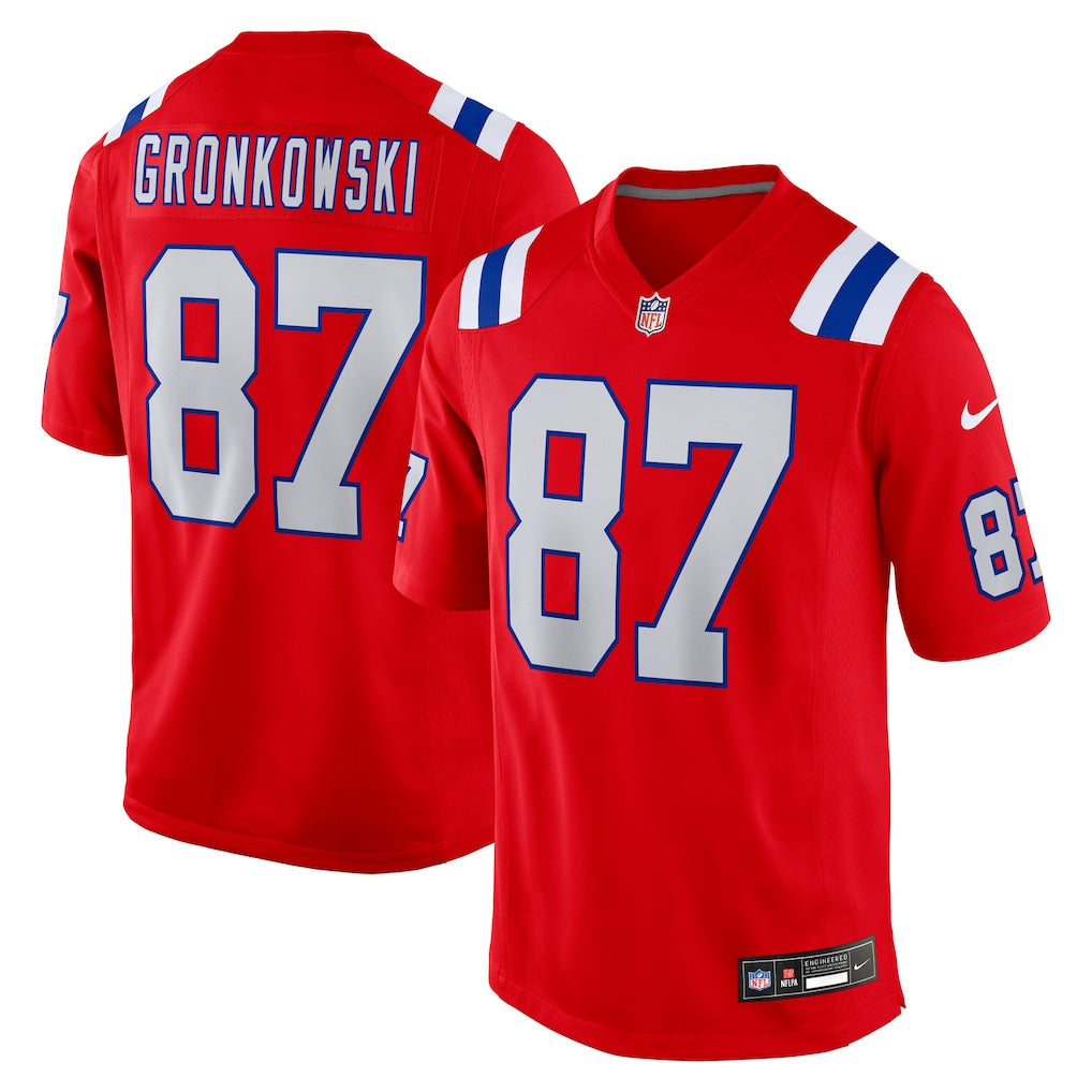 Rob Gronkowski New England Patriots Alternate Retired Player Jersey - Red football jersey product view 1