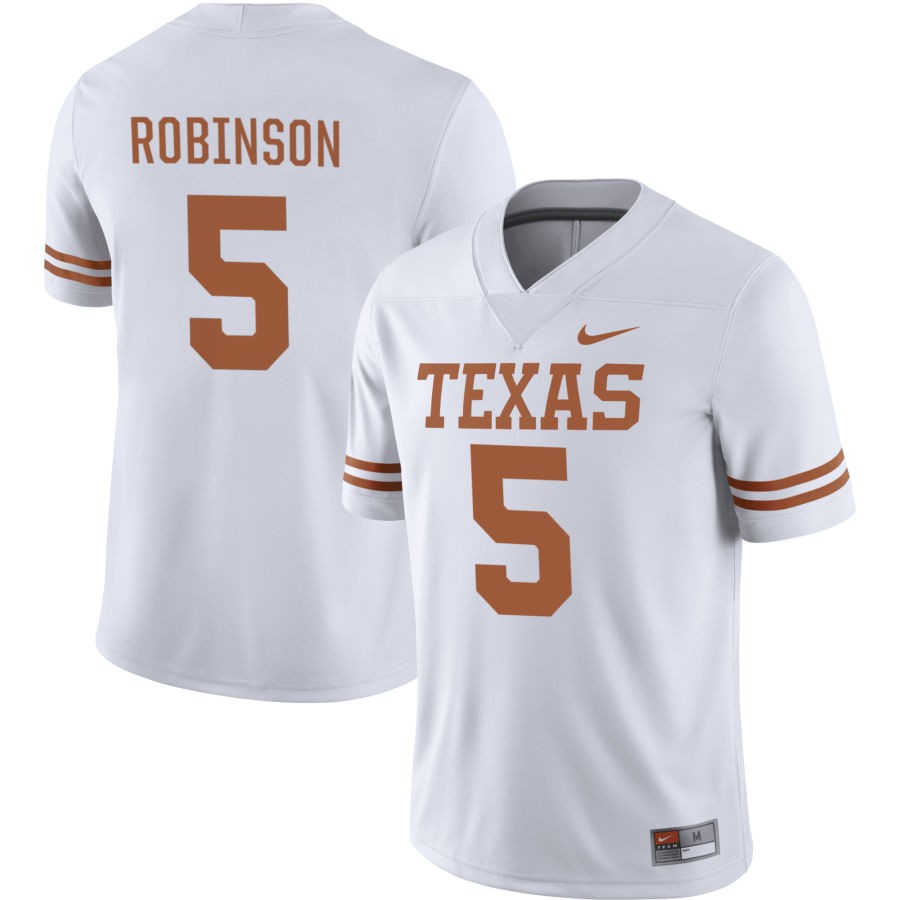 Bijan Robinson Texas Longhorns Jersey - White sports jersey product view 1
