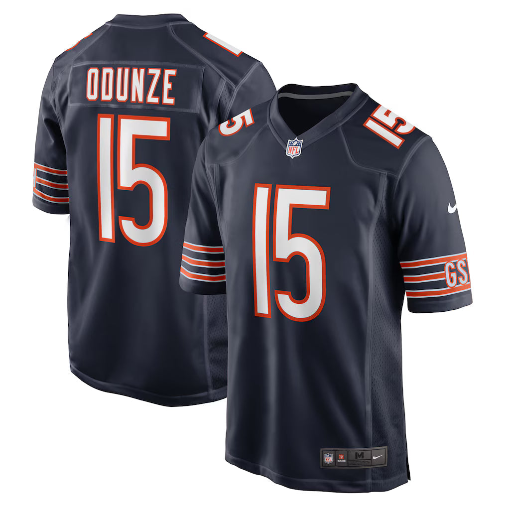 Rome Odunze Chicago Bears Jersey - Navy football jersey product view 1