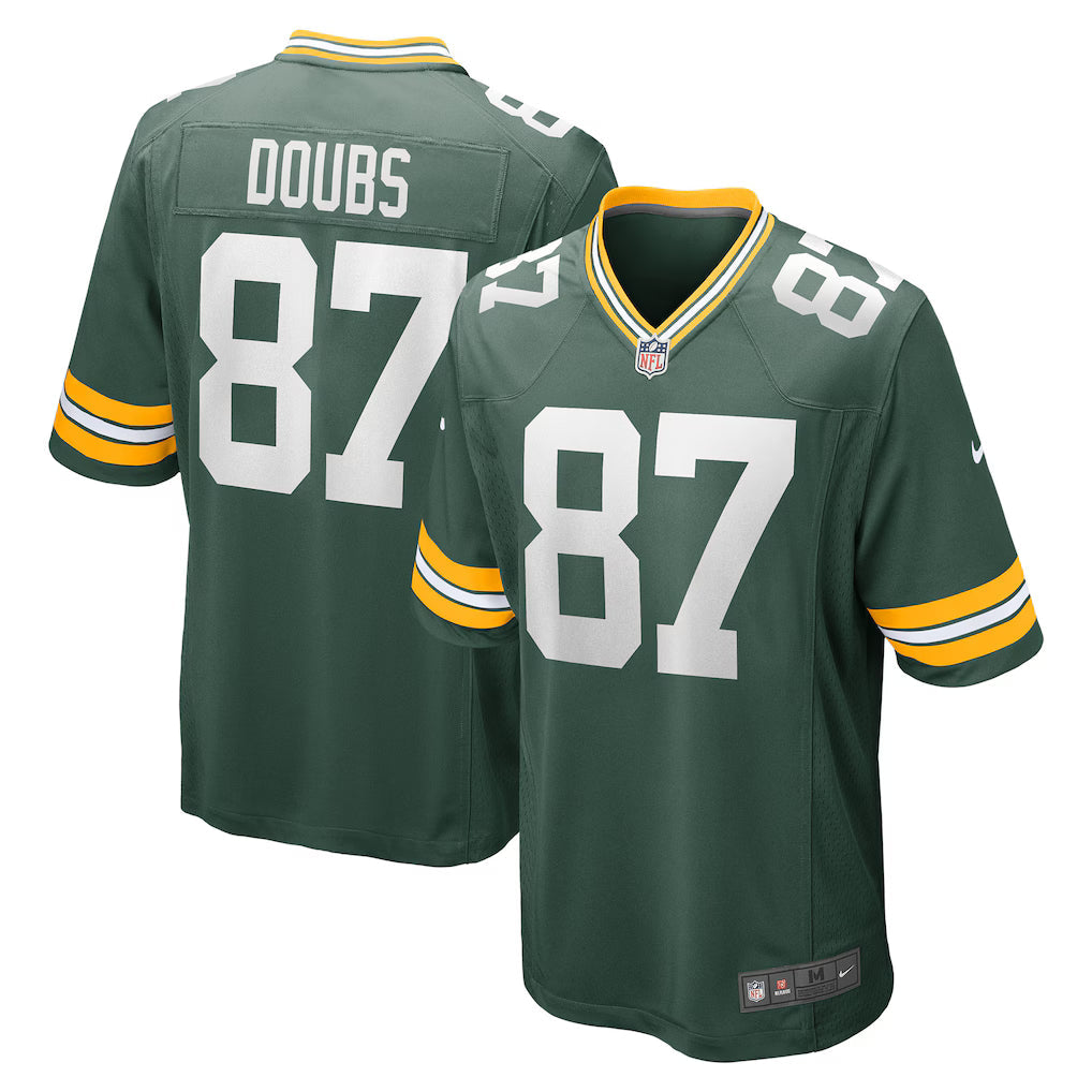 Romeo Doubs Green Bay Packers Jersey - Green football jersey product view 1