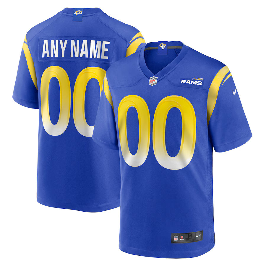 Custom Los Angeles Rams Jersey - Royal Blue football jersey product view 1