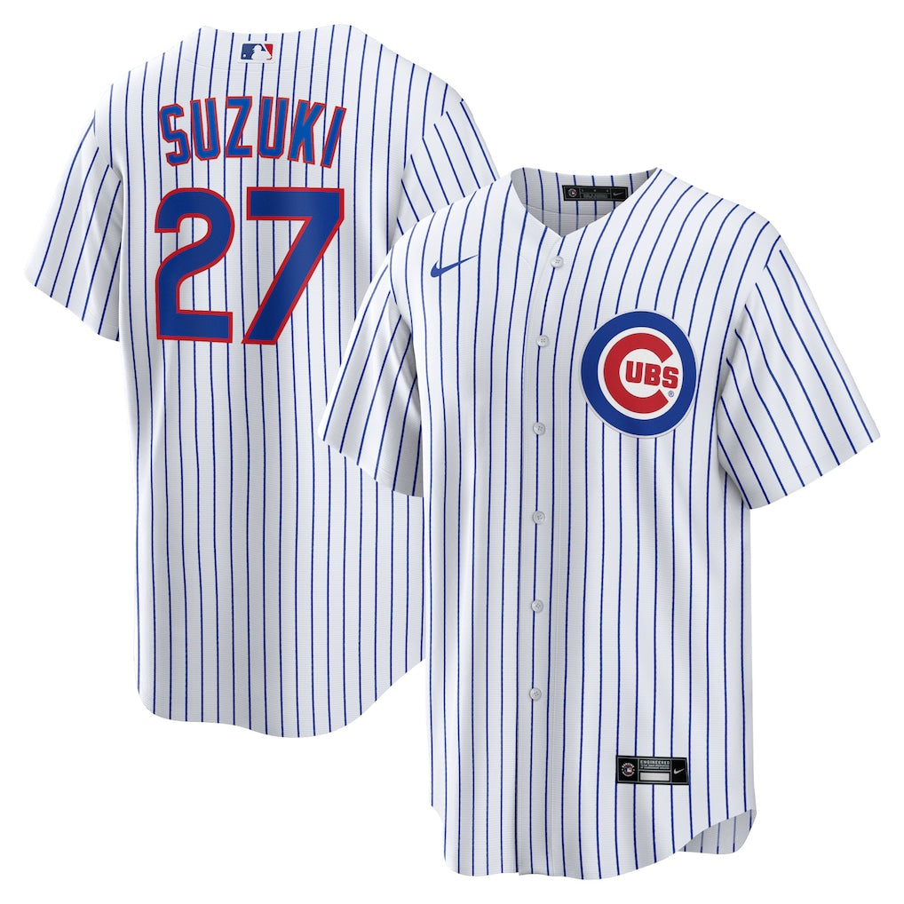 Seiya Suzuki Chicago Cubs Home Jersey - White baseball jersey product view 1