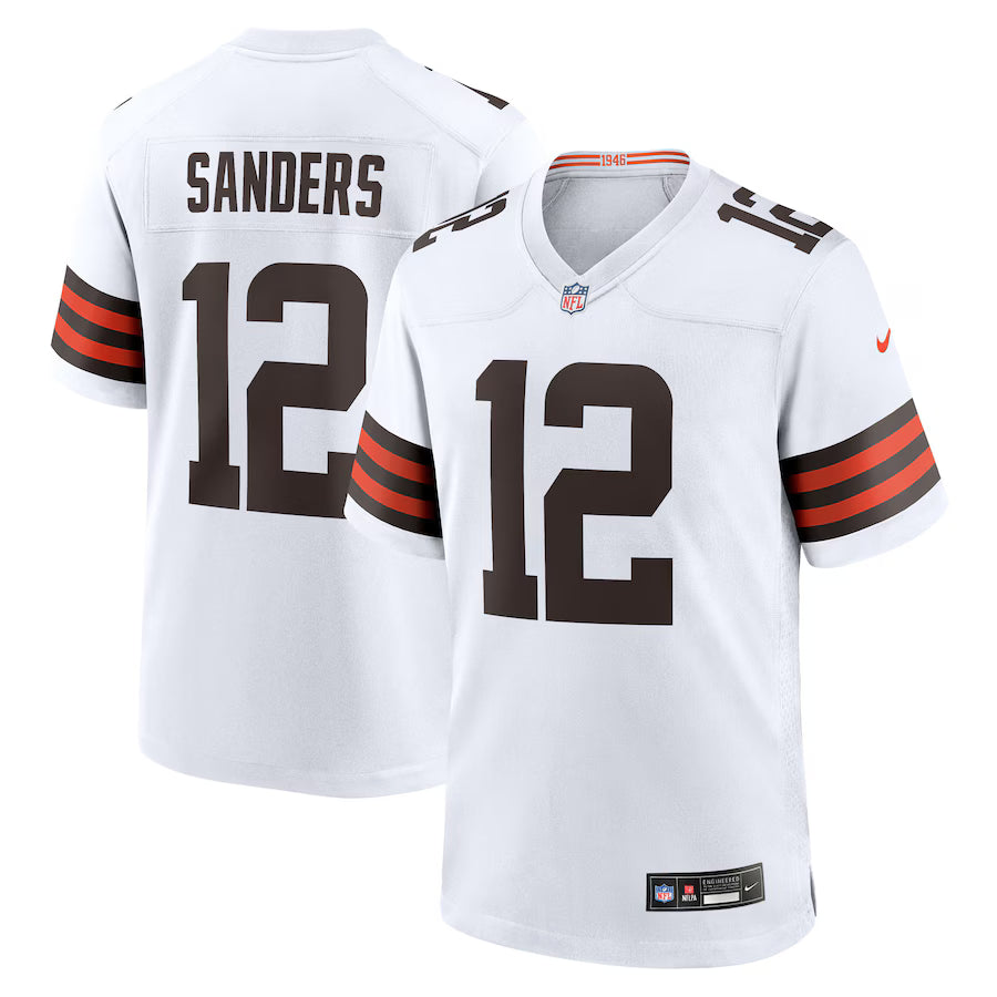 Shedeur Sanders Cleveland Browns 2025 NFL Draft Jersey - White football jersey product view 1