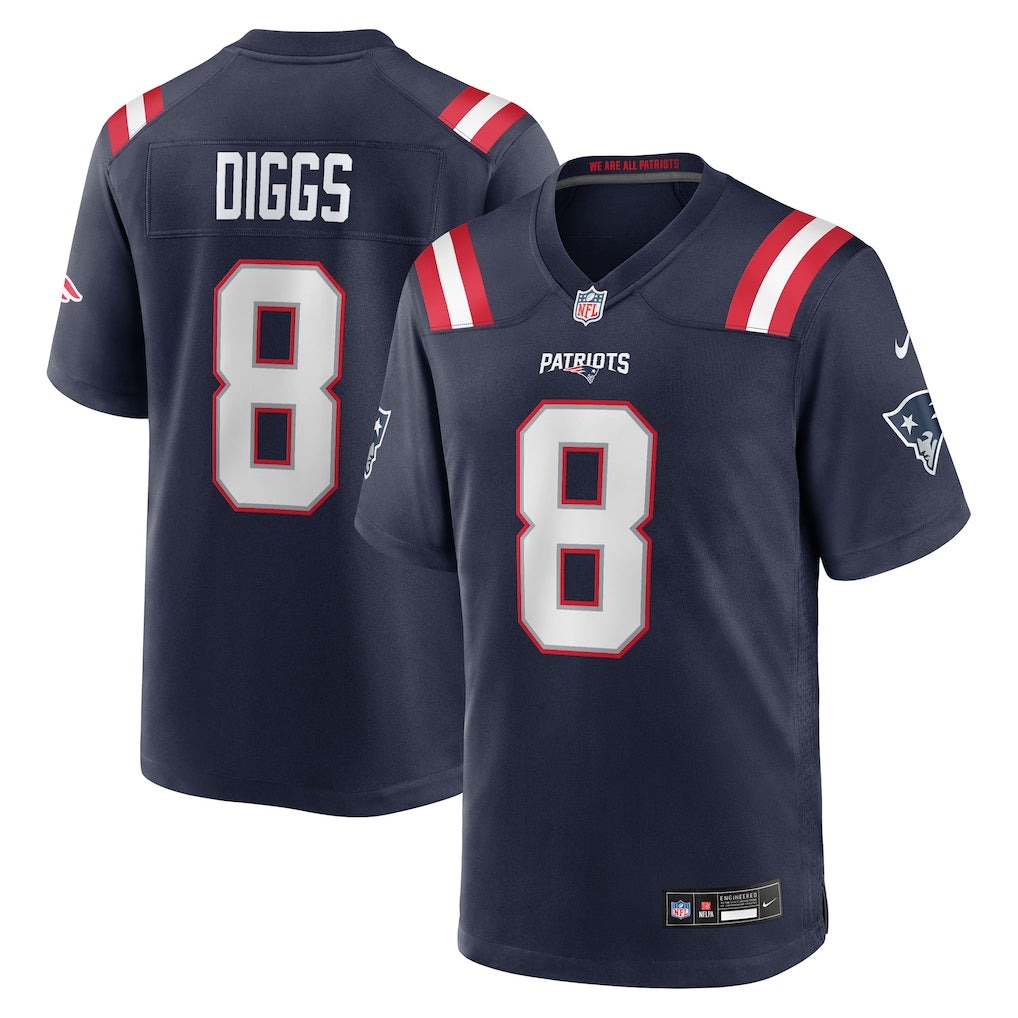 Stefon Diggs New England Patriots Jersey - Navy football jersey product view 1