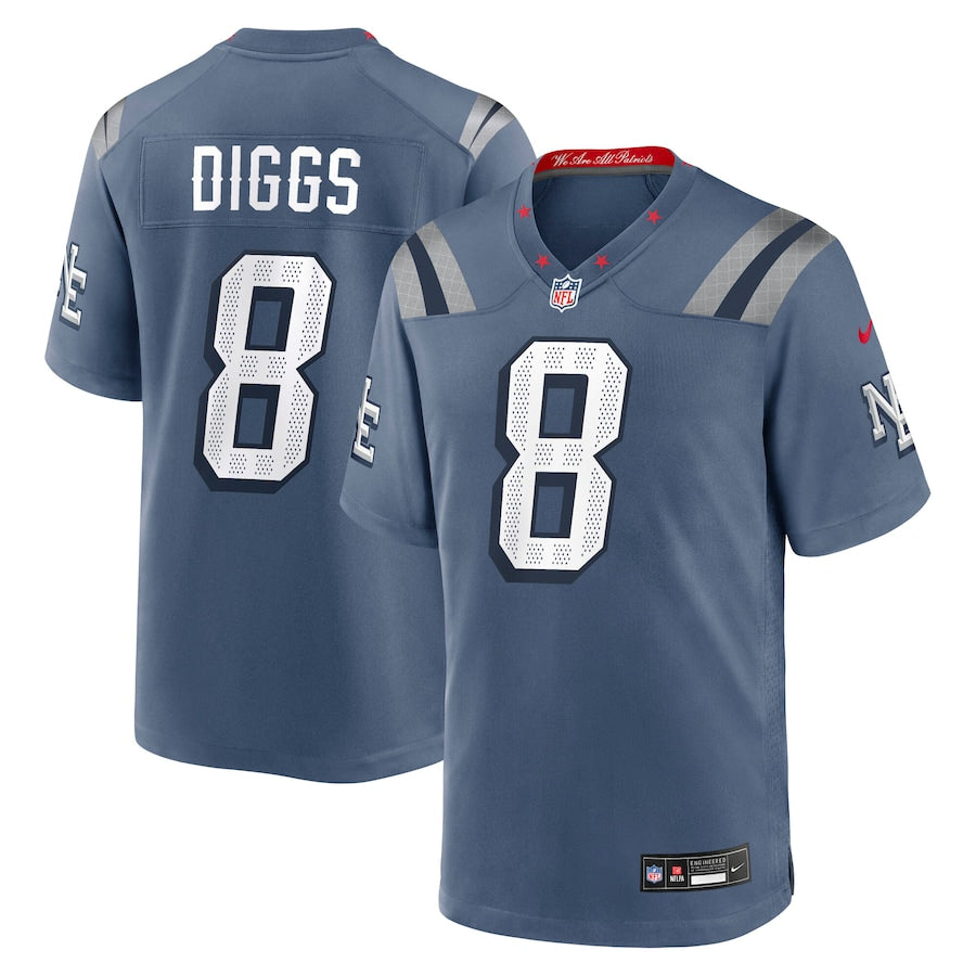Stefon Diggs New England Patriots 2025 Rivalries Collection Jersey - Storm Blue football jersey product view 1