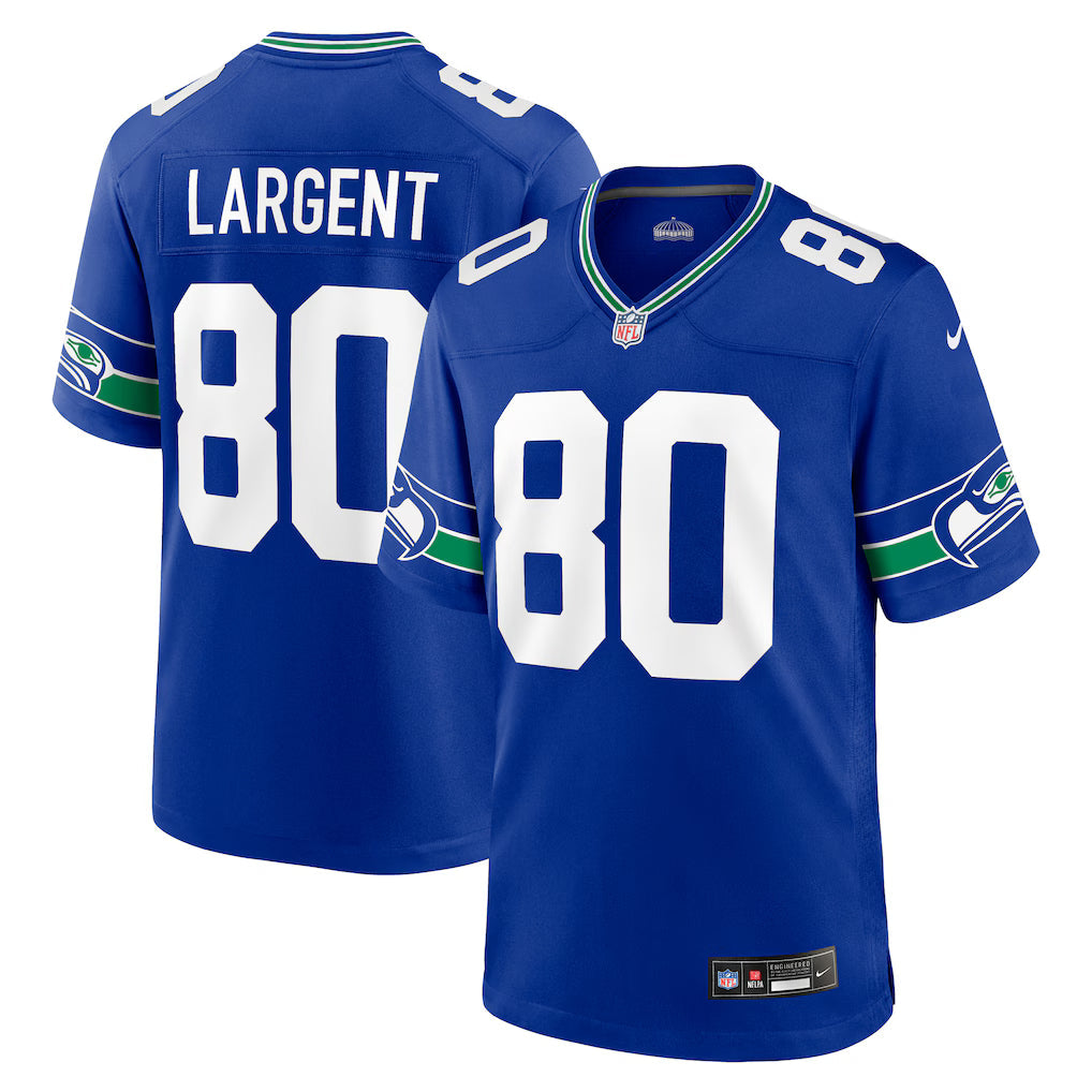 Steve Largent Seattle Seahawks Throwback Retired Player Jersey - Royal football jersey product view 1