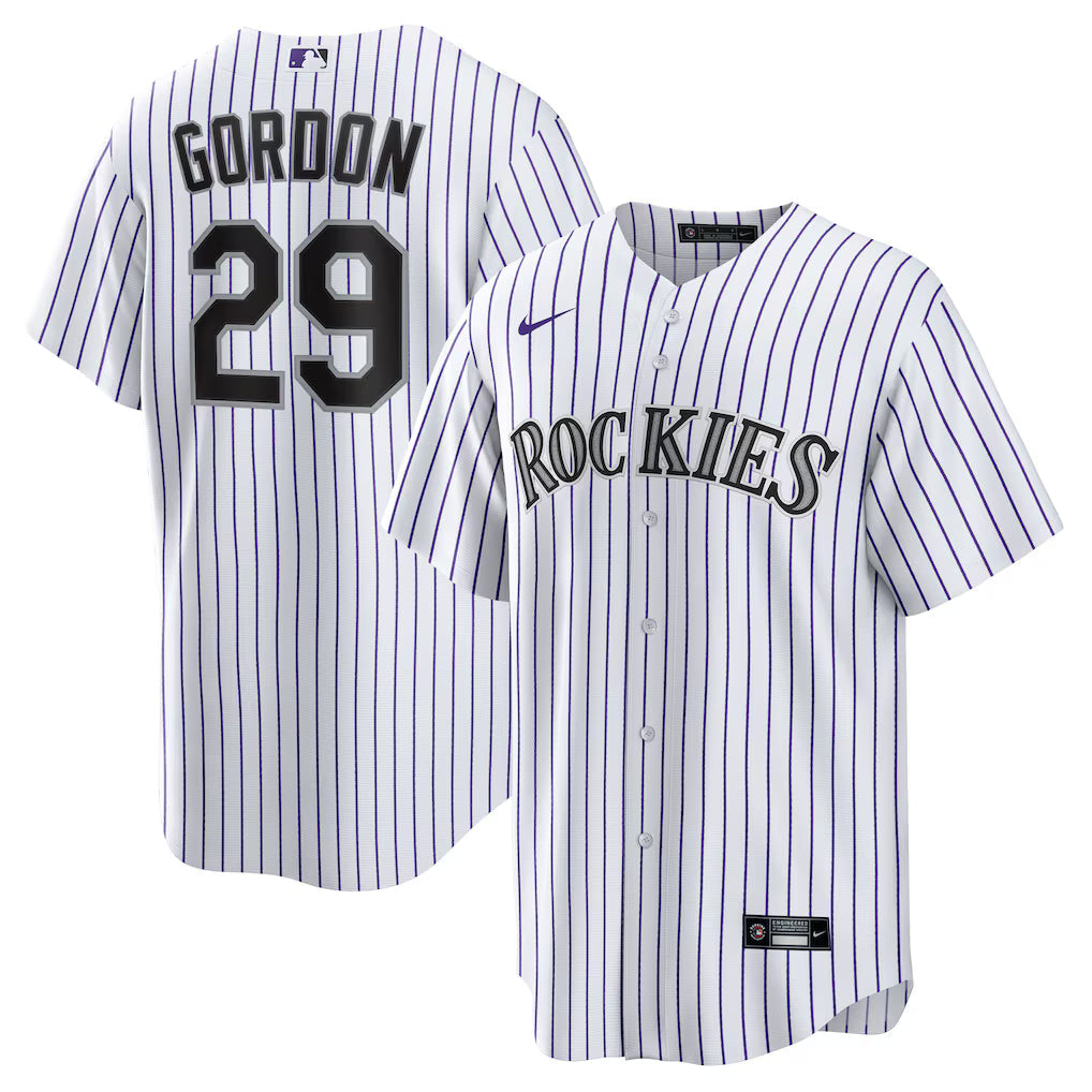 Tanner Gordon Colorado Rockies Home Jersey - White baseball jersey product view 1