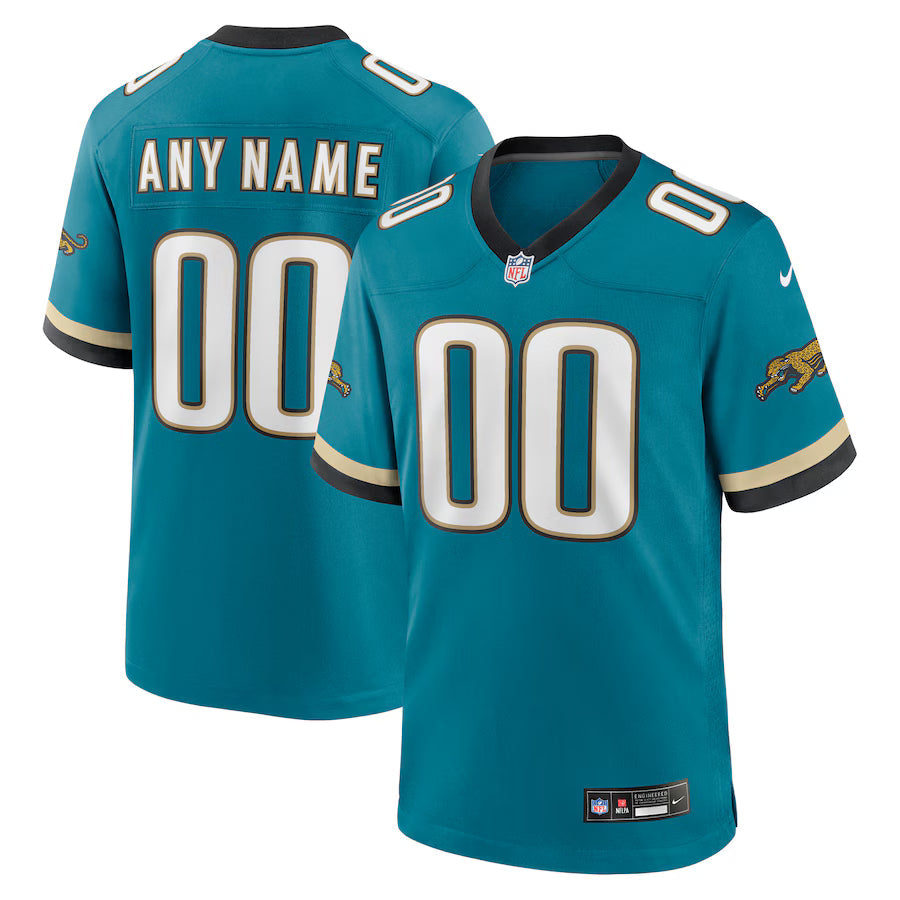 Custom Jacksonville Jaguars Prowler Throwback Jersey - Teal football jersey product view 1