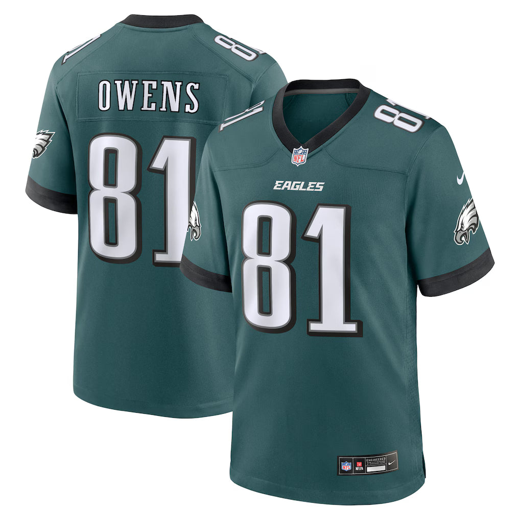 Terrell Owens Philadelphia Eagles Retired Player Jersey - Midnight Green football jersey product view 1