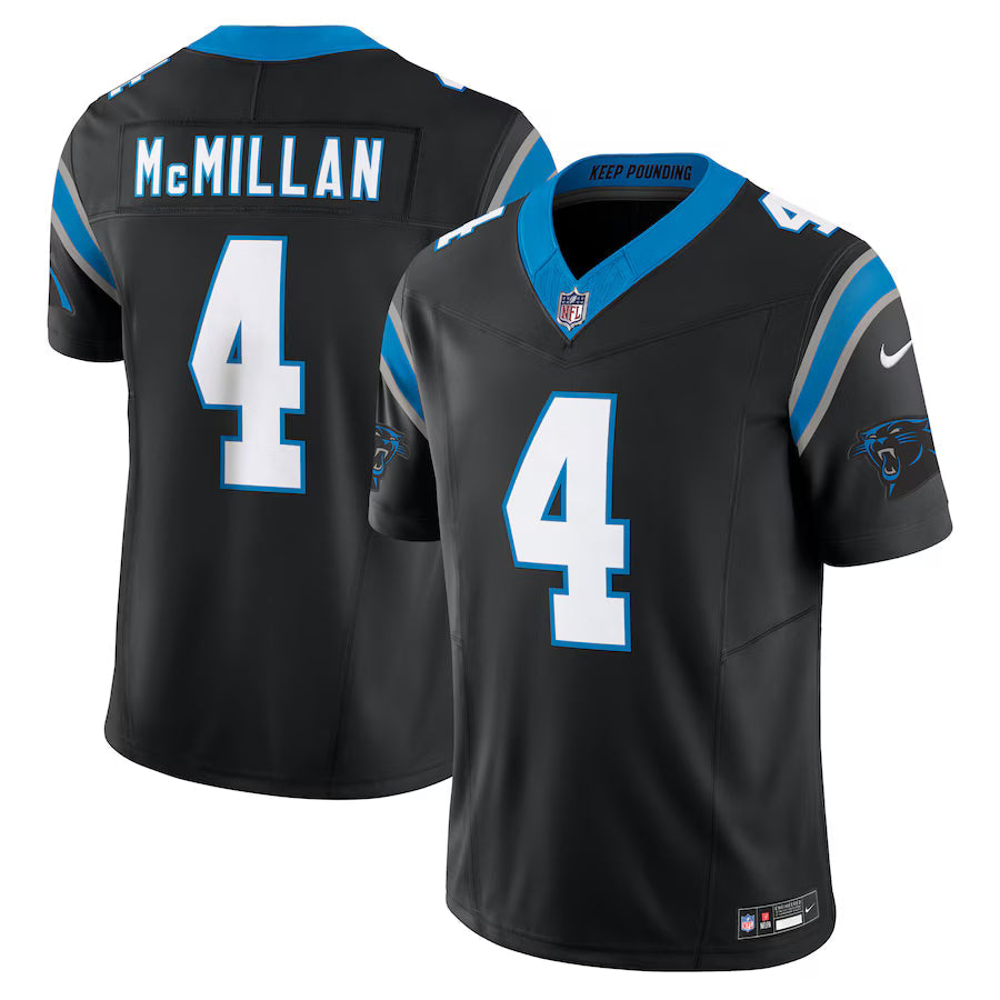 Tetairoa McMillan Carolina Panthers Jersey - Black football jersey product view 1