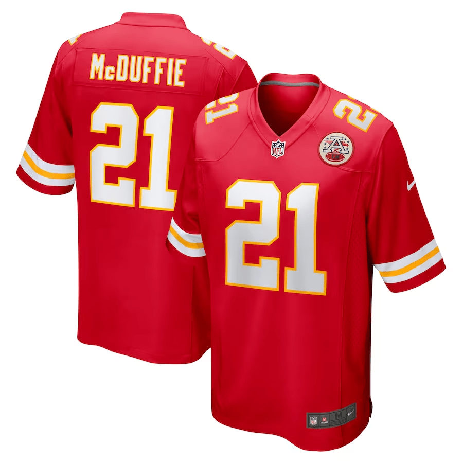 Trent McDuffie Kansas City Chiefs Jersey football jersey product view 1