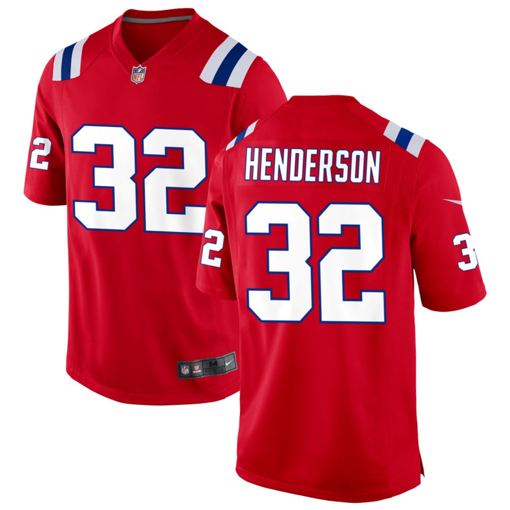 TreVeyon Henderson New England Patriots Jersey - Red football jersey product view 1