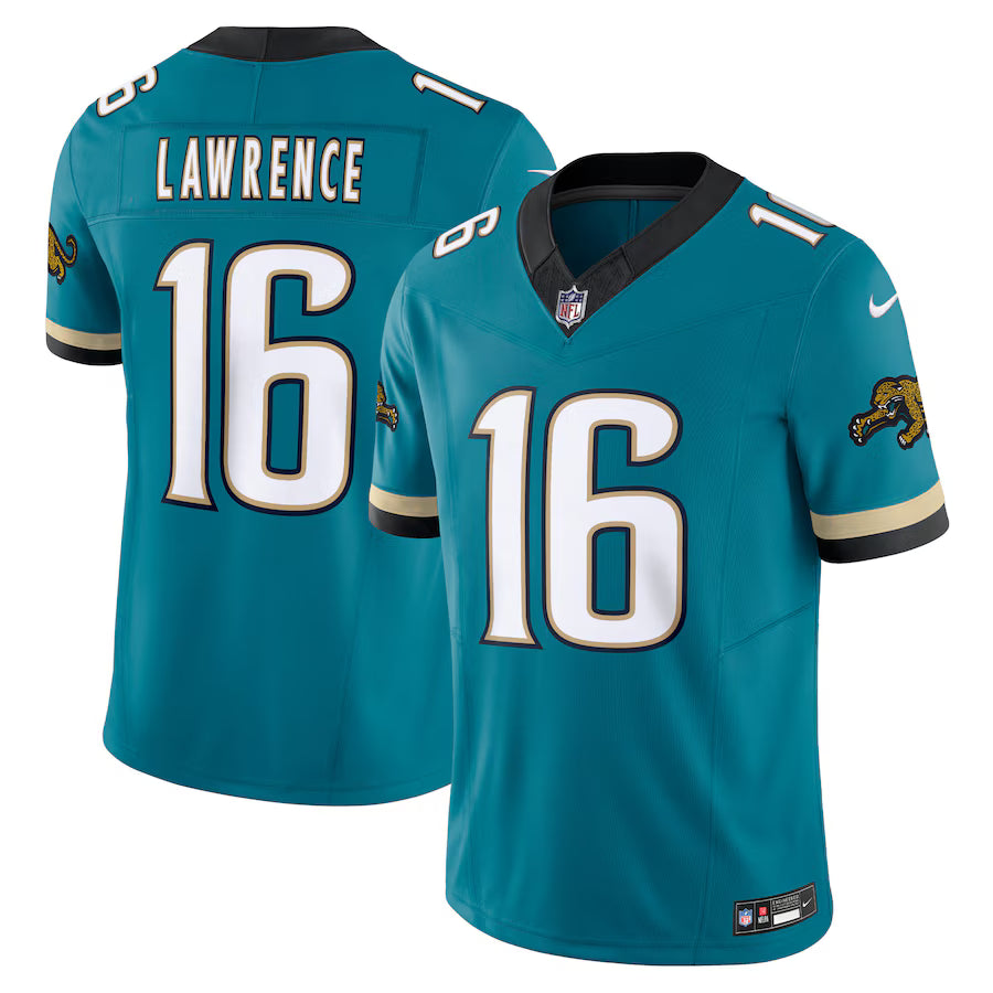 Trevor Lawrence Jacksonville Jaguars Prowler Throwback Jersey - Teal football jersey product view 1
