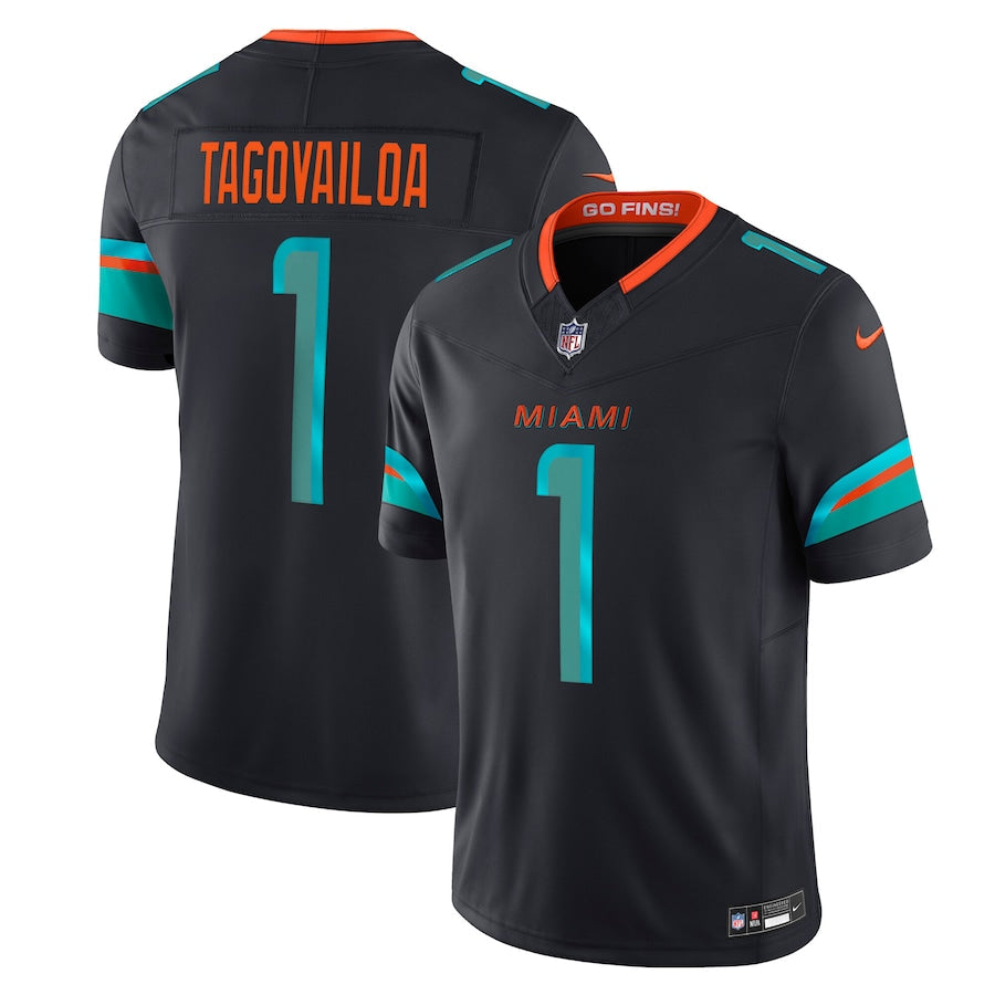 Tua Tagovailoa Miami Dolphins 2025 Rivalries Collection Jersey - Pitch Blue football jersey product view 1