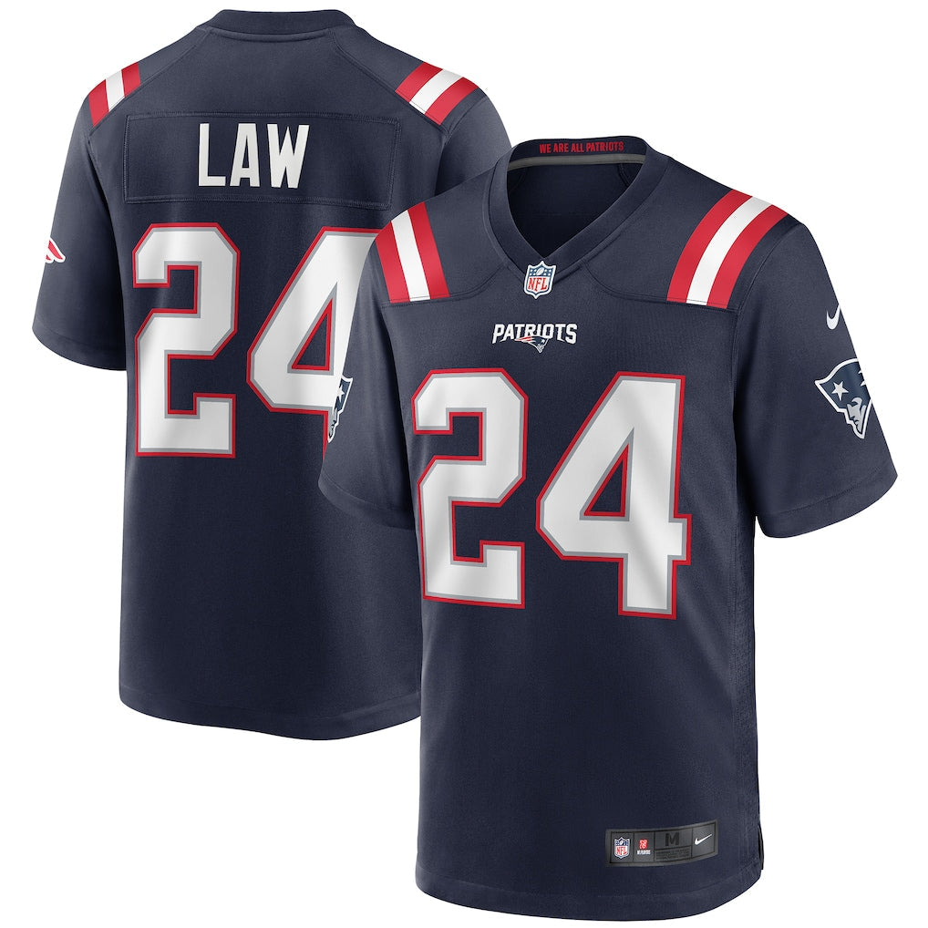Ty Law New England Patriots Retired Player Jersey - Navy football jersey product view 1