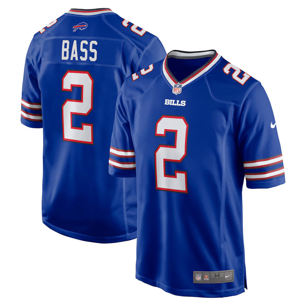Tyler Bass Buffalo Bills Jersey - Royal Blue football jersey product view 1
