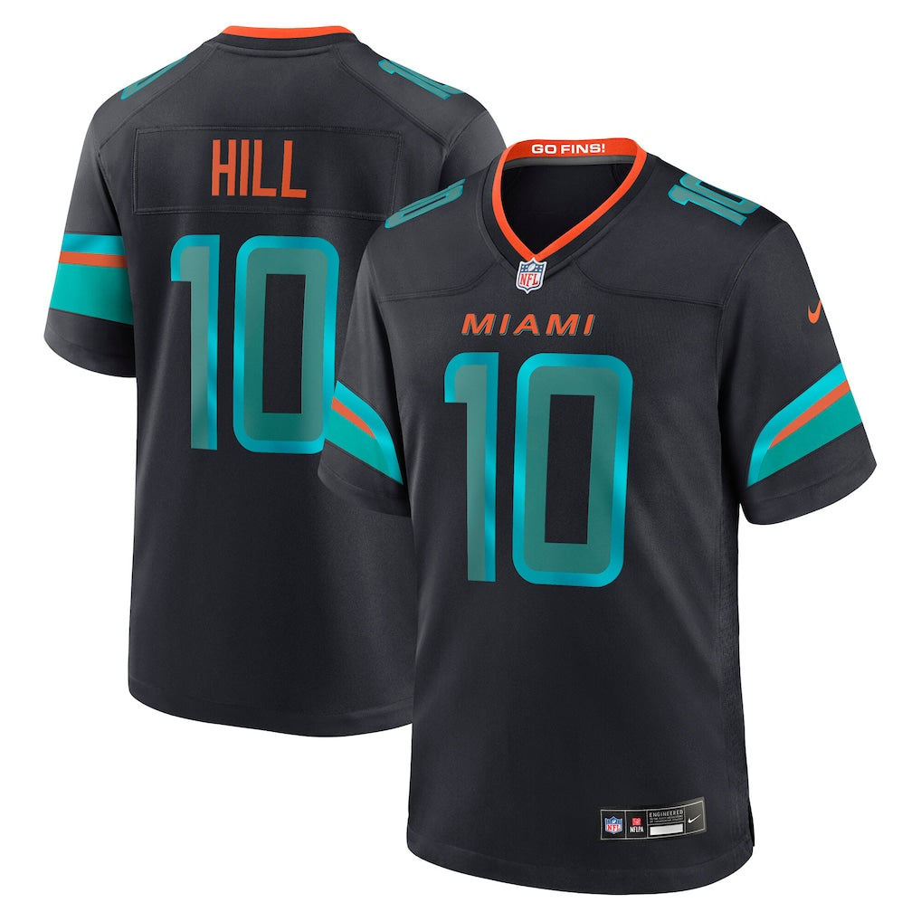 Tyreek Hill Miami Dolphins 2025 Rivalries Collection Game Jersey - Pitch Blue football jersey product view 1