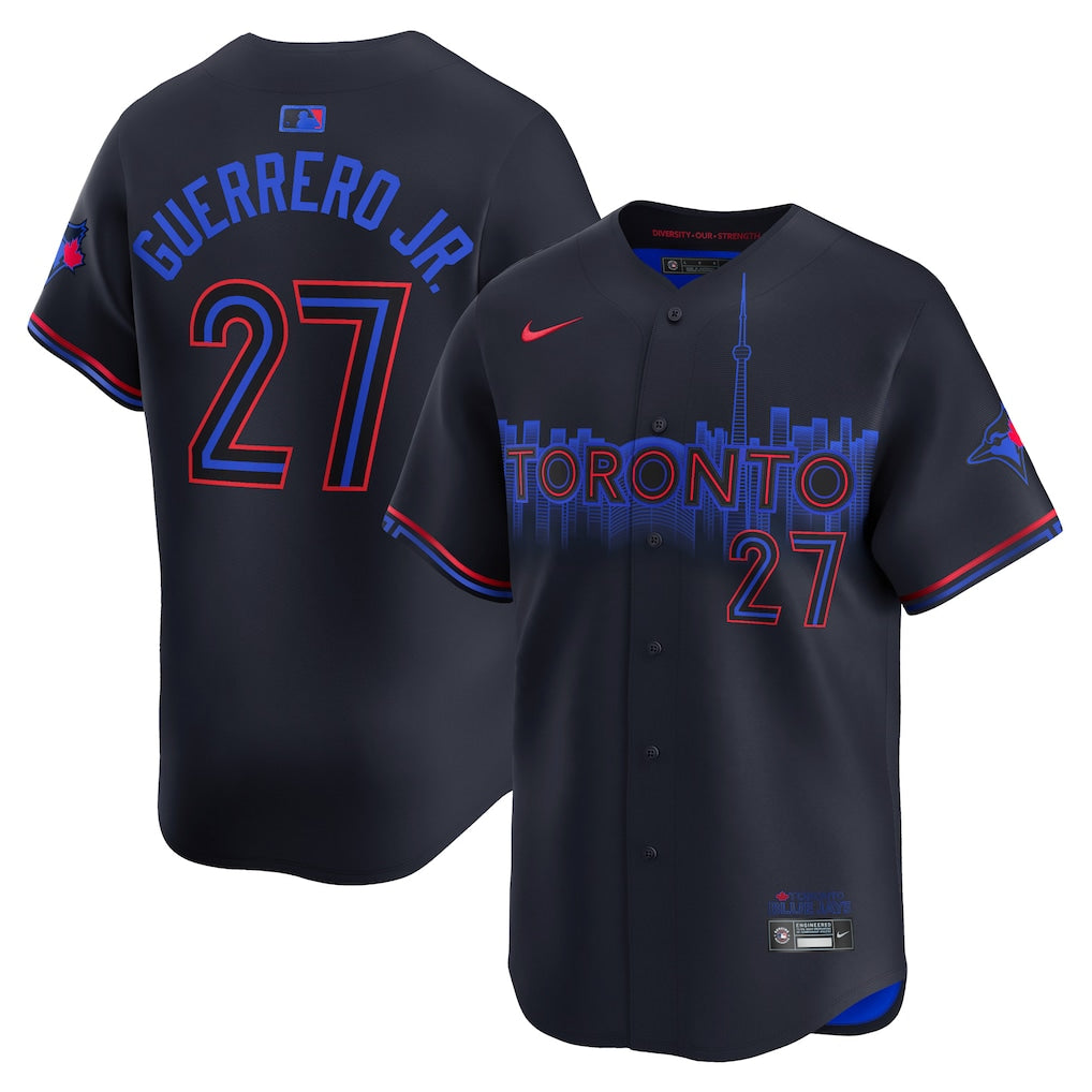 Vladimir Guerrero Jr. Toronto Blue Jays City Connect Jersey - Black baseball jersey product view 1
